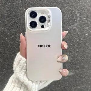 Trust God Jesus Pattern Shockproof Phone Case for iPhone X XR 11 12 13 14 15 16 17 Pro Max Plus Protecitved Cover Affordable Christian Simple Shell,Makes a great gift for friends or family.