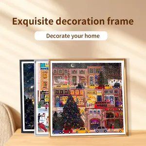 Square 50 * 50cm Aluminum Alloy Diamond Painting Frame, Metal 50 * 50cm Diamond Painting Frame, Suitable For 50 * 50cm/19.69 * 19.69in Large Frames, White Cardboard, Organic Glass, Back Panel, With Screwdriver, Steel Nails Set