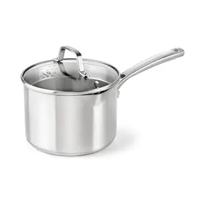 Calphalon Classic 3.5 Quart Saucepan with Lid, Stainless Steel, Dishwasher Safe
