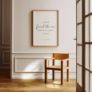 Song of Solomon 3:4, I Have Found the One Whom My Soul Loves, Wedding Christian Print, Wedding Bible Verse Wall Art, Wedding Print