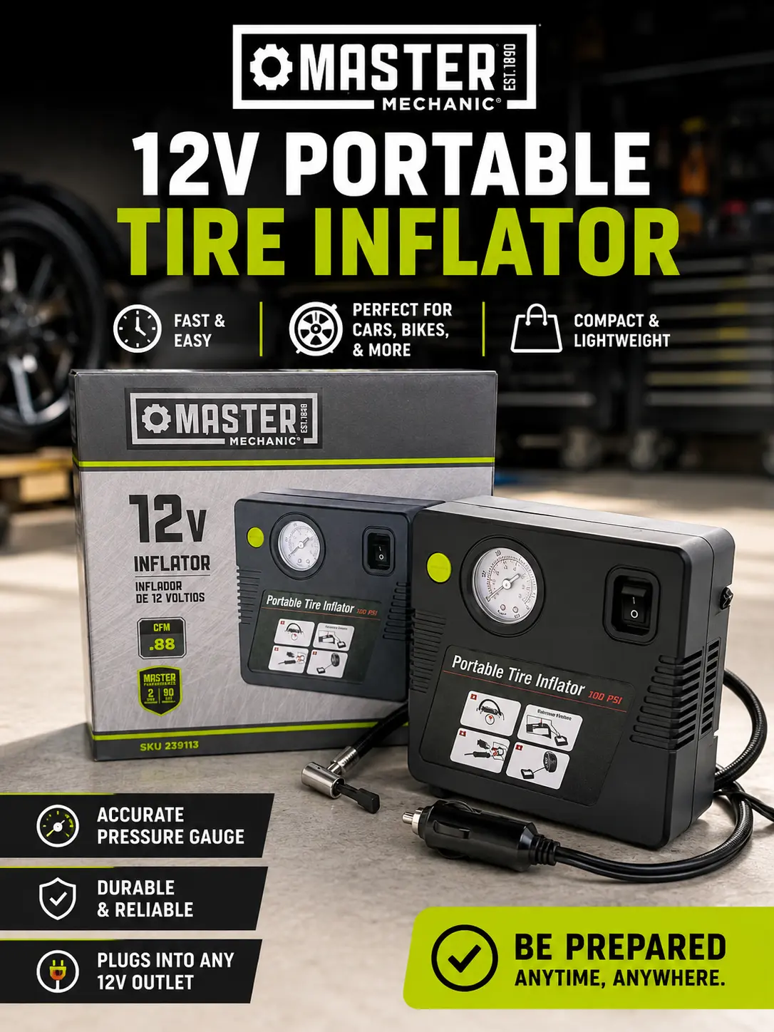 12V Portable Tire Inflator