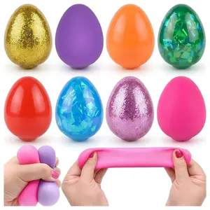 8 Pack Easter Egg Stress Balls Squishy Fidget Toys Kids Basket Stuffers