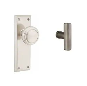 Emtek 8054ACE Dummy Pair , Sideplate Locksets Quincy Non-Keyed 7-1/8 , The Ace Knob
