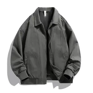 Men's Fashionable Gray Jacket - Simple Design, Relaxed Fit, A Must-Have for Urban Trends and Casual Style