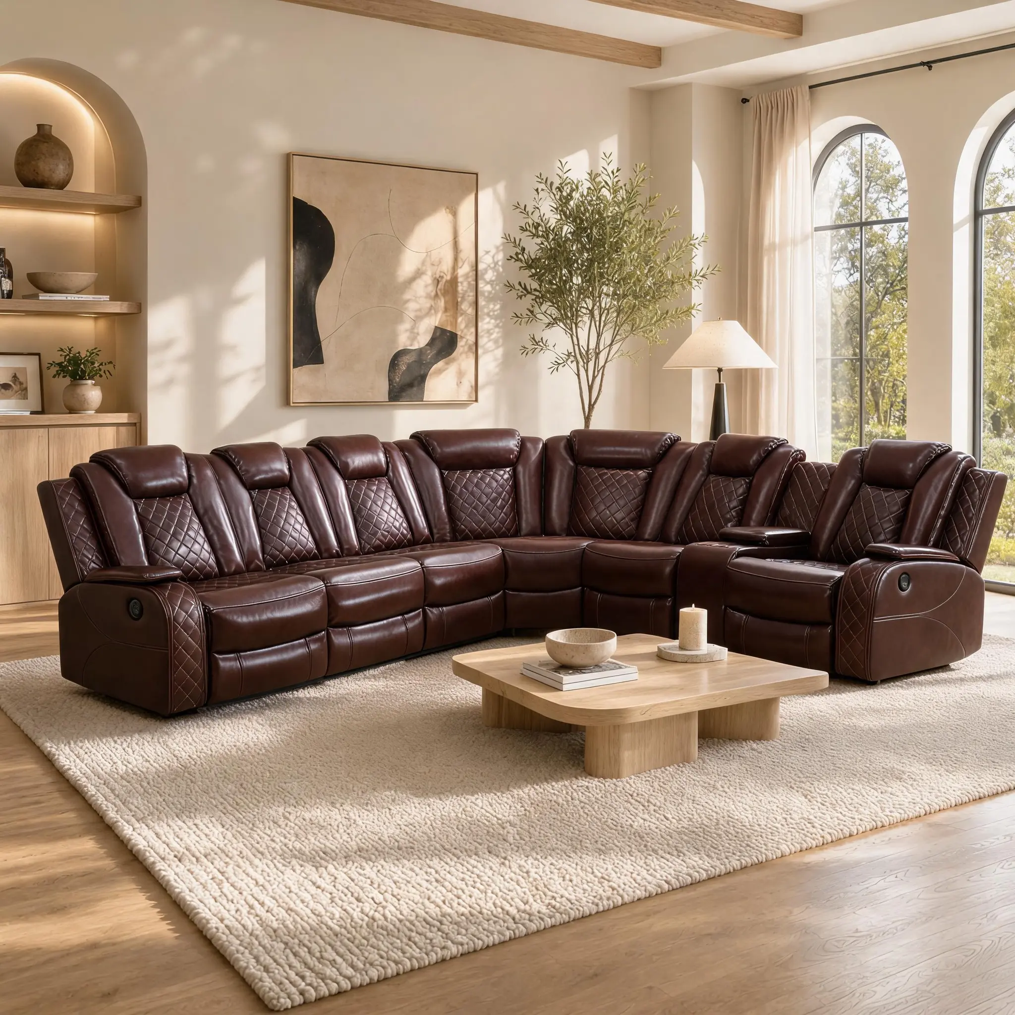 Power Reclining Leather Sofa Set with LED Red Breathing Leather 3-Piece Living Room Recliner Sofa set Power Reclining Leather Sofa Set with LED Red Breathing Leather 3-Piece Living Room Recliner Sofa set