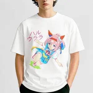 Haru Urara Oversized Anime Tee – Vibrant Pastel Graphic on Premium Heavy Cotton | Collector Drop for Otaku Fans Love Menswear Stylish Tops Casual Round Neck