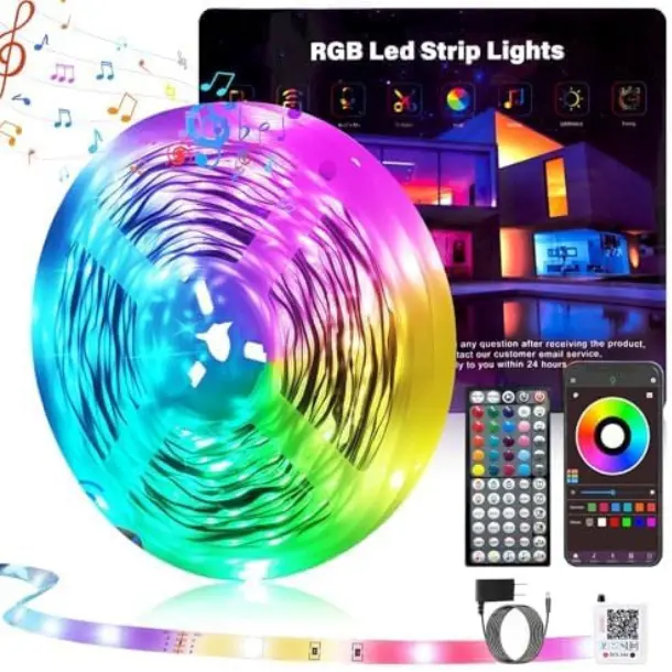 [New Deal] 100FT RGB Color Changing LED Strip Lights, Music Sync with Remote & App Control, Indoor DIY Decoration for Bedroom Ambient Home Lighting