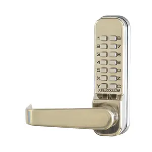 Codelocks CL415 SS Push Button Lever Handle Lock - Medium-Duty Mechanical Tubular Mortise Latch Bolt, Stainless Steel Hardware Lock
