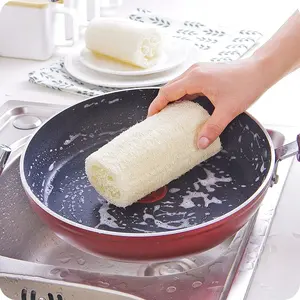 Natural Luffa Sponge, Kitchen Cleaning Brush, Exfoliating Bath Ball, Face Back Body Scrubber, Chemical-Free, Eco-Friendly