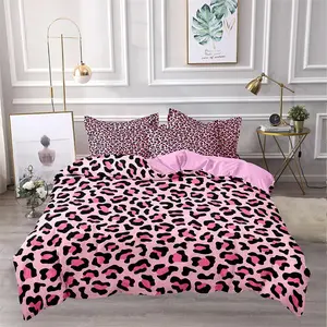 Leopard Print Bedding Set, 1 Count Bedspread & 1/2 Counts Pillowcase without Filler, Soft Comfortable Bedding Set for Home Bedroom, Bed Sheets Set