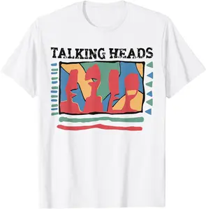 Talking Heads Yellow Retro Graphic T-Shirt White tee - 100% Cotton Men & Women Relaxed Fit T-shirt