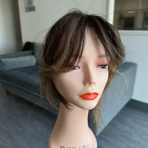 Clip-on Curtain Bangs, Human Hair, Hand-tied hair topper for easy fringe bang hairstyles