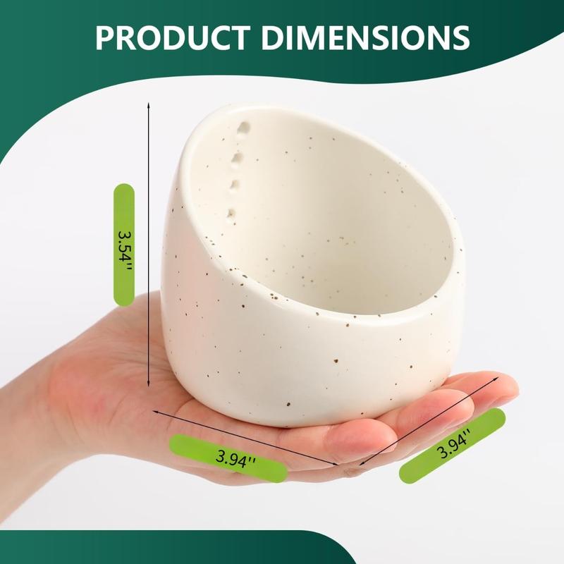 Handmade Ceramic Herb Stripper Bowl – Easy Leaf & Stem Separator for Cooking and Kitchen Prep