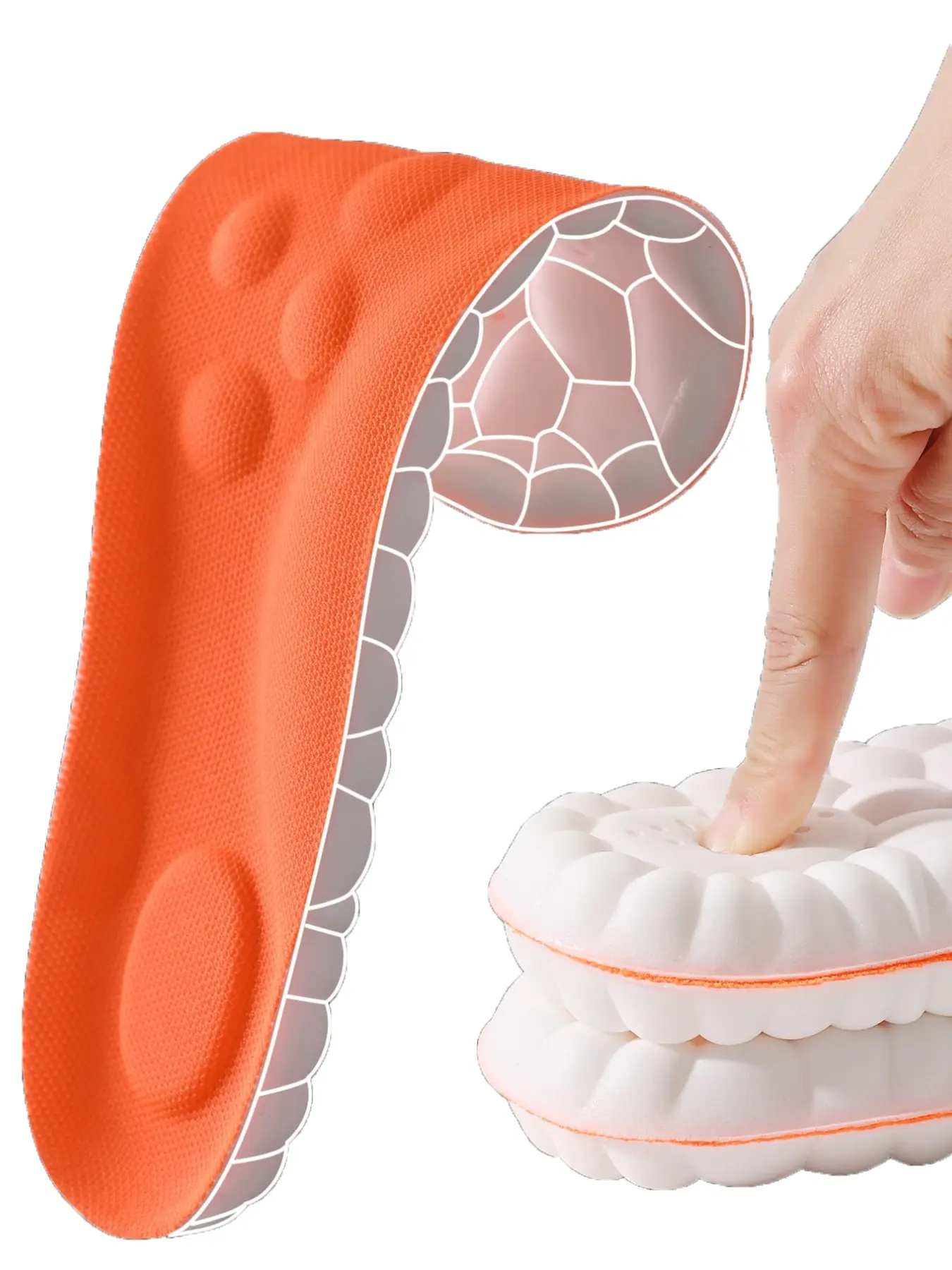 High Elastic Latex PU Cushioned Insoles Shock Absorption Wear-Resistant Breathable Arch Support for Sports Shoes and Sporty Casual Footwear Running Insole Shock Absorbing Insole Soft Cushioned Insole