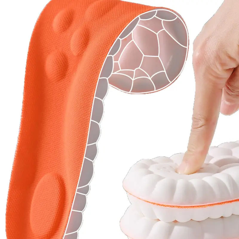 High Elastic Latex PU Cushioned Insoles Shock Absorption Wear-Resistant Breathable Arch Support for Sports Shoes and Sporty Casual Footwear Running Insole Shock Absorbing Insole Soft Cushioned Insole