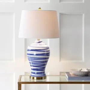 JONATHAN Y Joelie Ceramic LED Table Lamp , for bedroom, living room, foyer, hallways, dining room, dorms