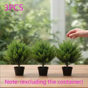 3 sets of juniper decorative plants, Outdoor Artificial Plants, Fake potted plant, suitable for indoor and outdoor gardens, courtyards, potted plants and flower arrangement for festive occasions such as Mother's Day, Christmas