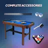 PEXMOR 48" Compact Billiards Game Table for Adults, MDF Wood Mini Pool Kit with Scratch-Safe Durable Felt, Adjustable Feet, Balls, Cues, Chalk, Brush & Triangle, Compact Assembled Dimensions, Indoor House Party Use (Ages 12+)