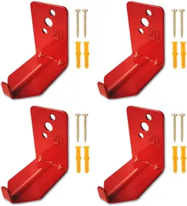 4 Pack of Fire Extinguisher Bracket, Wall Mount Hook, Fire Extinguisher Mount up to 20 lbs, Hanger for Universal  (Tl)