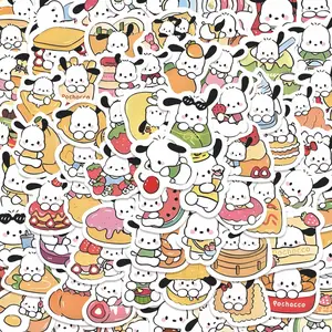 100pcs Pochacco Kawaii Food Stickers Pack, Waterproof Cute Sanrio Dessert & Snack Decals for Laptop, Water Bottle, Journal & Scrapbook, Sanrio Fan Gift