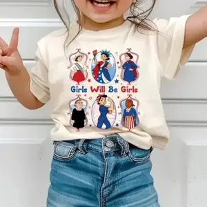 Youth and Adult Girls Will Be Girls Tee, Patriotic Feminist 4th of July Tee, Strong American Women T-Shirt, 4th Of July Outfits For Women, Independence Day, toddler 4th of july outfit, toddler youth shirt, youth clothing, Family shirt, festival outfit