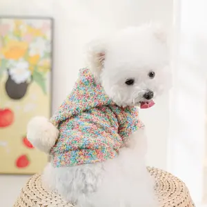 Cute Colorful Pet Hoodie for Small Dogs & Cats, Casual Candy Bean Design, Teddy Bichon Pomeranian Shih Tzu Clothes, Comfortable Apparel