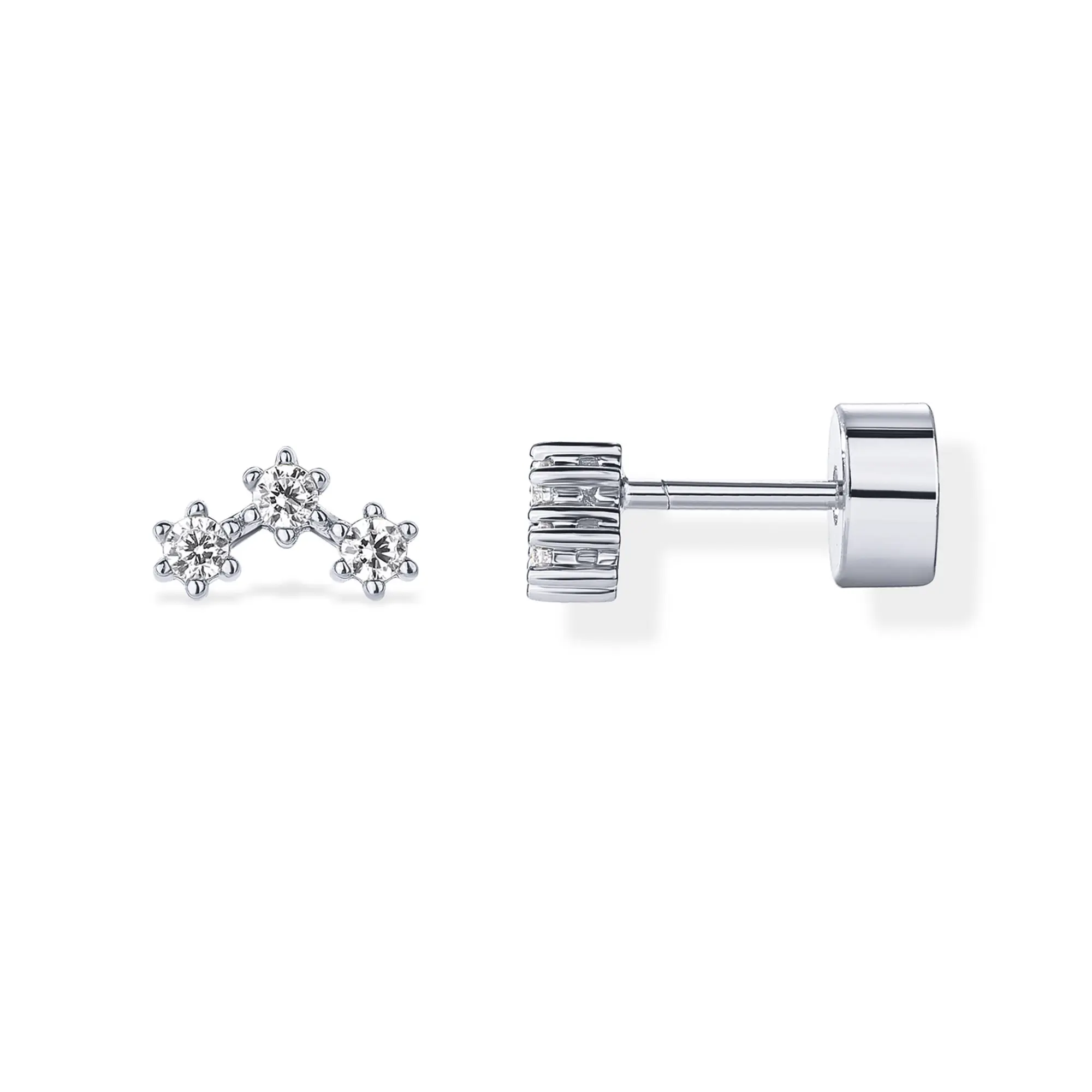 CZ Cluster - White Gold