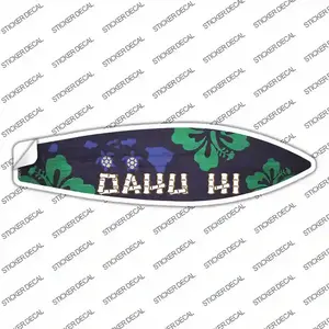 Oahu Hawaii Novelty Surfboard Sticker Decal