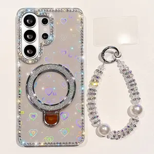 Luxury Aesthetic Ring Stand Phone Case with Camera Protection, Ultra Thin, Protective and Shockproof Shell for Galaxy S23/s24/s25/s26, Trendy Fairy Style