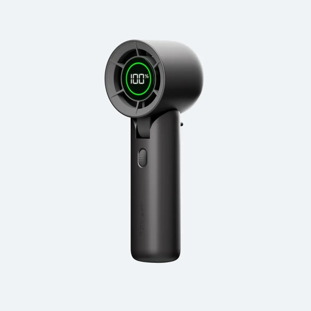 AlwaysCool Portable Handheld Fan - 32H Battery, Quiet Personal Cooling with Strong Airflow, USB-C Rechargeable, Compact Travel, Home, and Dorm Room Fan, 100 Power Settings