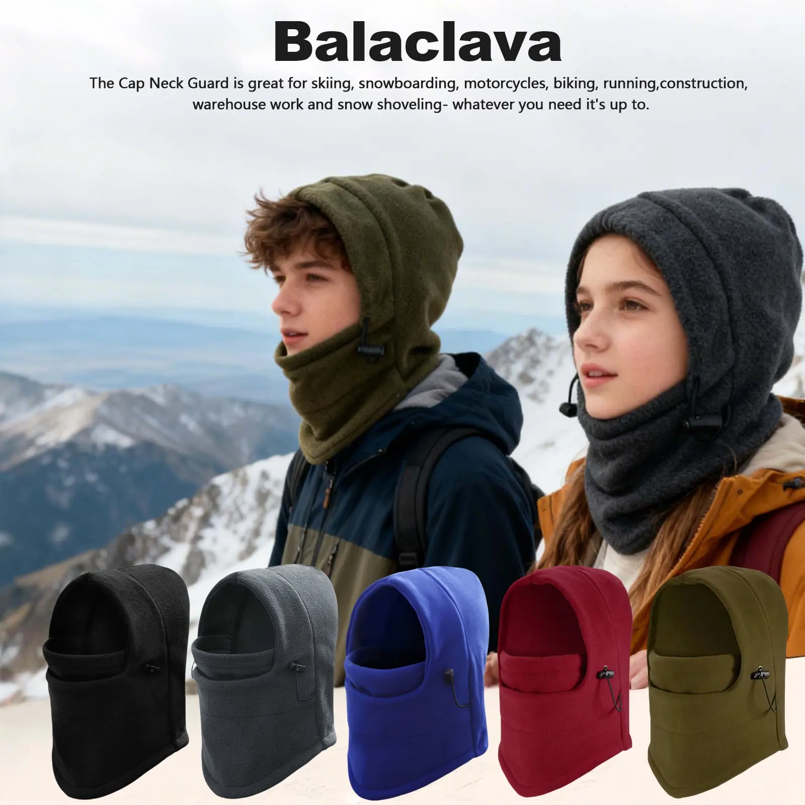 3 Pieces/1 Piece Balaclava Face Mask, Cold Weather Windproof Ski Mask, Warm Heavy Head Cover, Unisex,