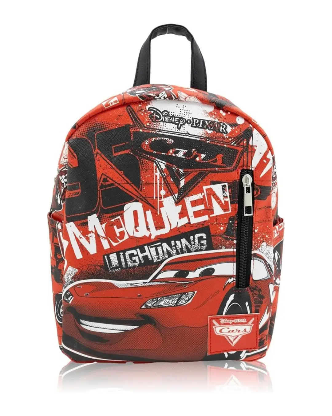 Lightning McQueen Backpack for Teens and Adults, 11 Inch Red Saffiano Faux Leather