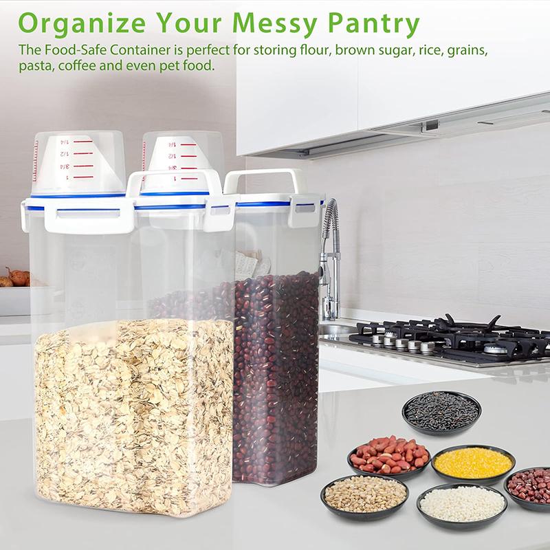 Mothers Day Gift Thickened Rice Bucket Household Food Storage Jars Airtight Moisture Proof Grain Containers Cereal Boxes Food Grade Plastic for Kitchen Pantry Organization