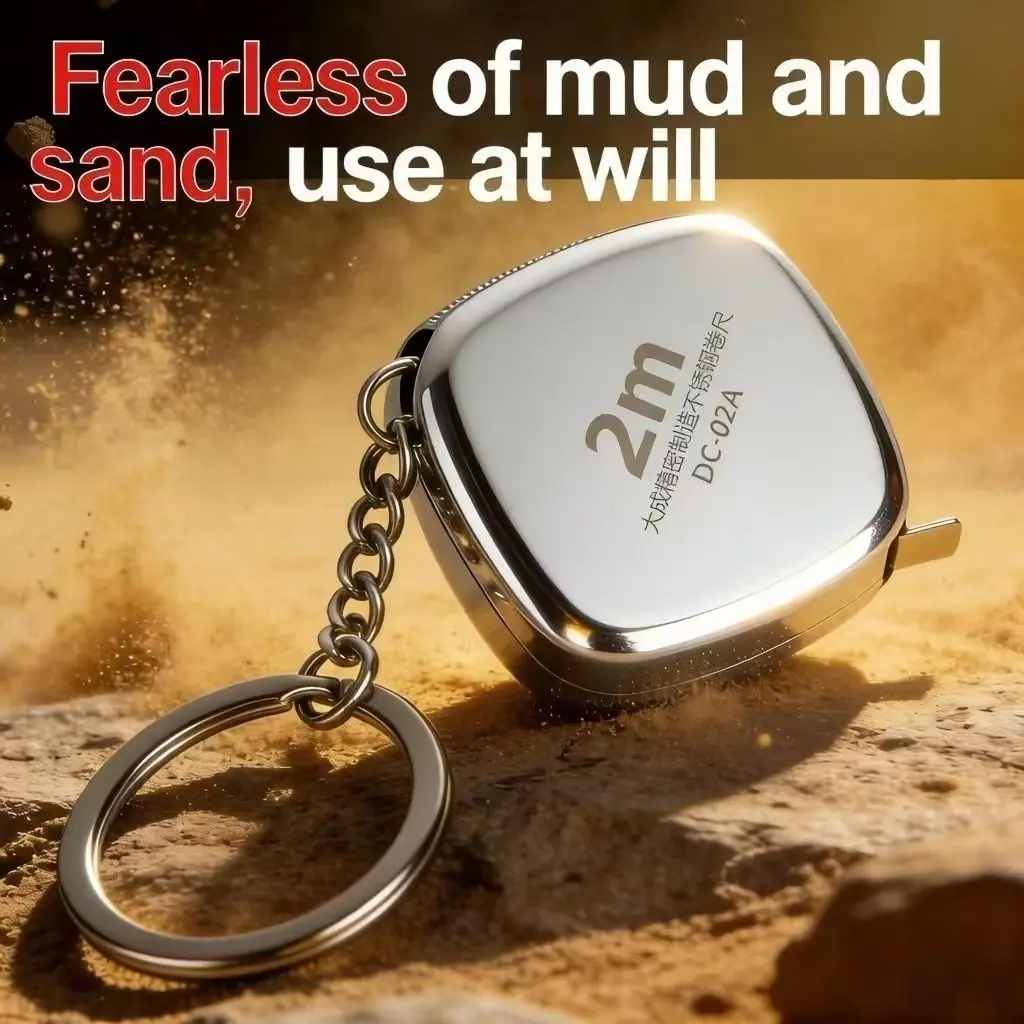 2m Mini Tape Measure Multi Function Keychain, Laser Engraving Ruler, Gift Measuring Tape, Waist Measurement Tool, Compact and Portable Design, Stainless Steel Keychain, Multi Purpose Keychain, Multifunctional Keychain
