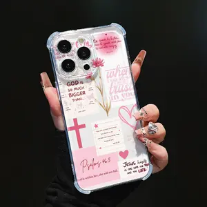 Transparent Anti-Drop Phone Case for iPhone Models 6-16 Pro Max, Four-Corner Shockproof Design, Wall Illustration Compatibility, Shockproof Phone Cover