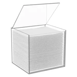 Clear Acrylic Box for Clean Towels Xl, Container for 50 Disposable Clean Towels, Face Towelettes Bathroom Counter Storage, Bin for Cleansing