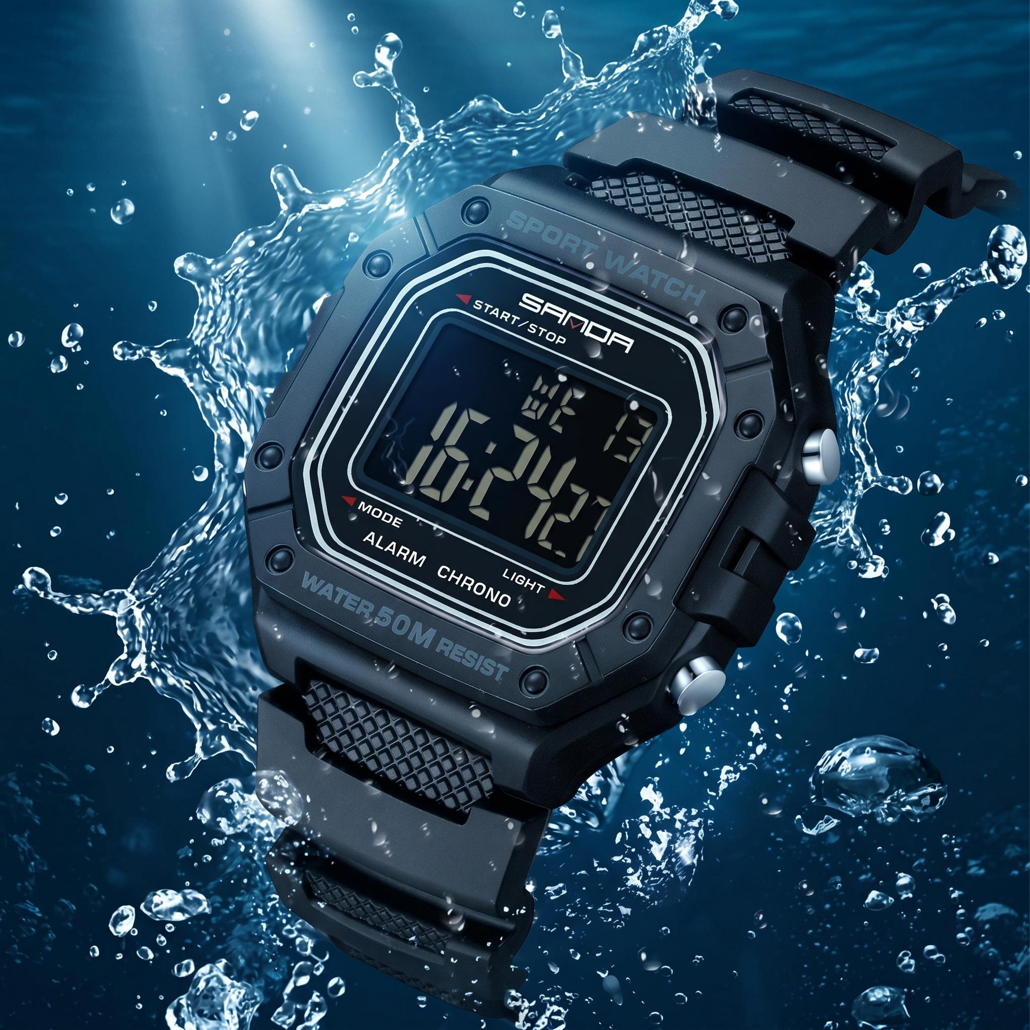 Men's Digital Sports Watch – Waterproof 50M Shockproof Military Style Wristwatch with Stopwatch, Alarm, Backlight, 12/24H Display, Resin Band for Outdoor or Daily Use summervibes Men's Digital Sports Watch – Waterproof 50M Shockproof Military Style Wristwatch with Stopwatch, Alarm, Backlight, 12/24H Display, Resin Band for Outdoor or Daily Use summervibes