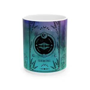 Gemini Stardust White Ceramic Mug Coffee Drinkware