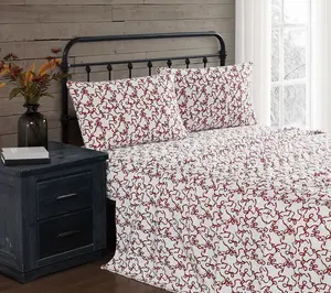 Truly Soft Ribbon and Bows Full Flannel Sheet Set