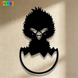 1pc Cute Chick in Eggshell Metal Wall Art, Cute Chick in Eggshell Statue Mural, Iron Craft, Perfect for Living Room, Garden, Indoor/Outdoor Decor, Silhouette Wall Decor, Intricate Craftsmanship, Easter Decor, Ideal Gift for Nature Lovers