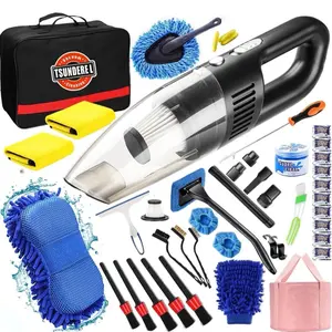 51 Pcs Car Cleaning Kit,Handheld Vacuum with 8000Pa Suction, Car Interior Detailing Kit with Detailing Brush set, Car Detailing Kit, Cleaning Gel, Car Cleaning Supplies