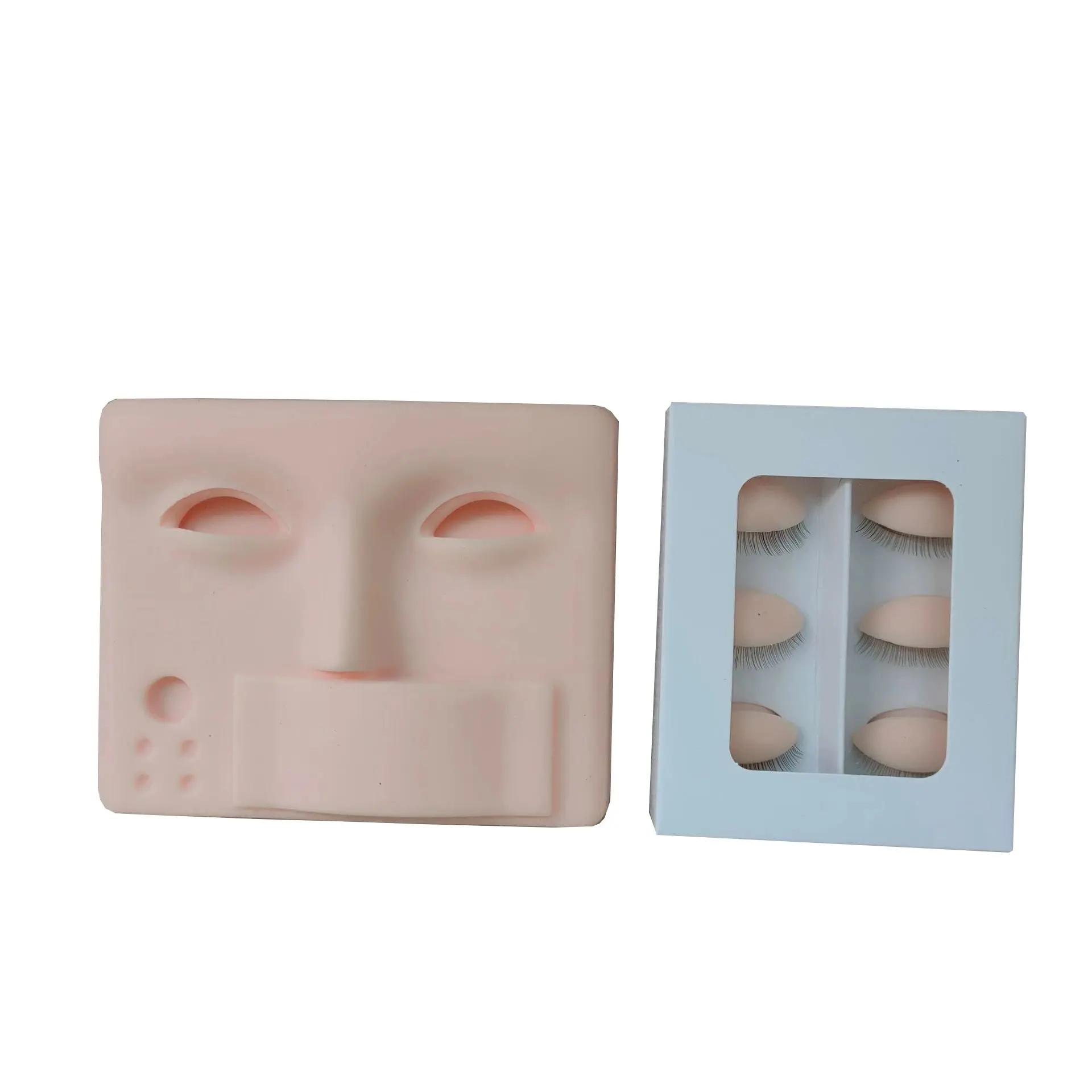 Lash Training Mannequin Kit with 3 Pairs of Replaceable Eyelids, Eyelash Extensions-Makeup Practice Head, Individual Eyelashes Kit, Eyelash Set, Practice Head For Eyelash Extensions