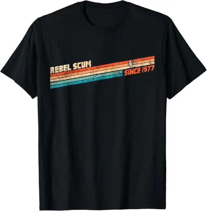 Men's Vintage Rebel Scum Since 1977 Round Neck Soft Casual Top, Classic Retro Adult Humor Unisex T-Shirt, Old School Funny Gift