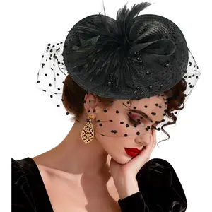 Women’s Feather Fascinator Pillbox Hat, Derby Hats Tea Party Wedding Cocktail Headband Hair Clip for Women2026