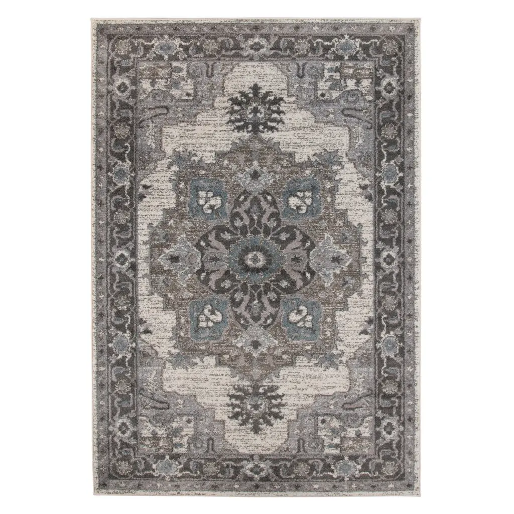 212 MAIN Classic Machine-Made Stain-Resistant Medallion Power Loom Rectangle Area Rug, 2 x 3 ft, Taupe, Home Decor Rug for Living Room Decor