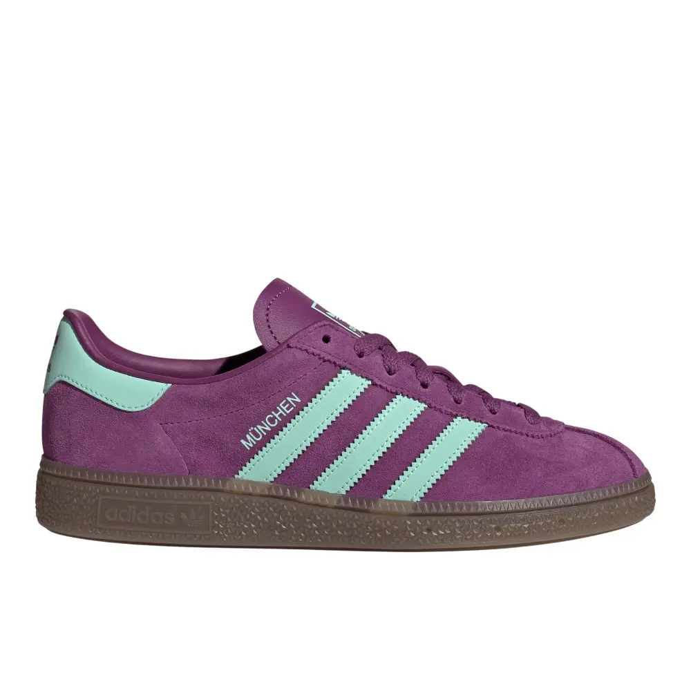 adidas Womens Muenchen Sneakers Shoes Casual - Purple adidas Womens Muenchen Sneakers Shoes Casual - Purple