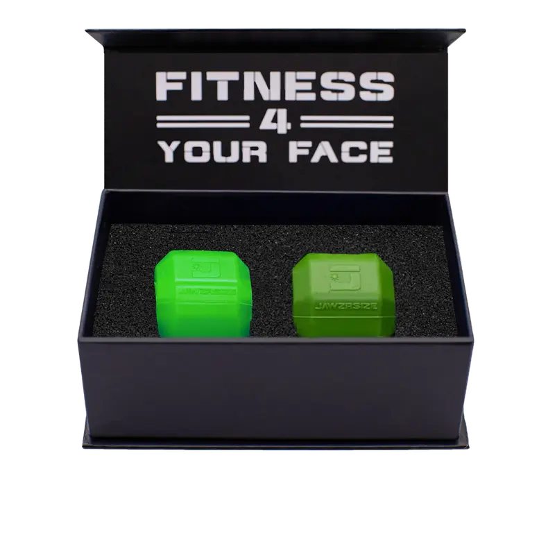 Jawzrsize Jaw Exerciser for Men - Pop N Go Guys Pack Intermediate Green and Advanced Green Jaw Trainer, Jaw Clenching Relief, Jawline Shaper and Neck Exerciser