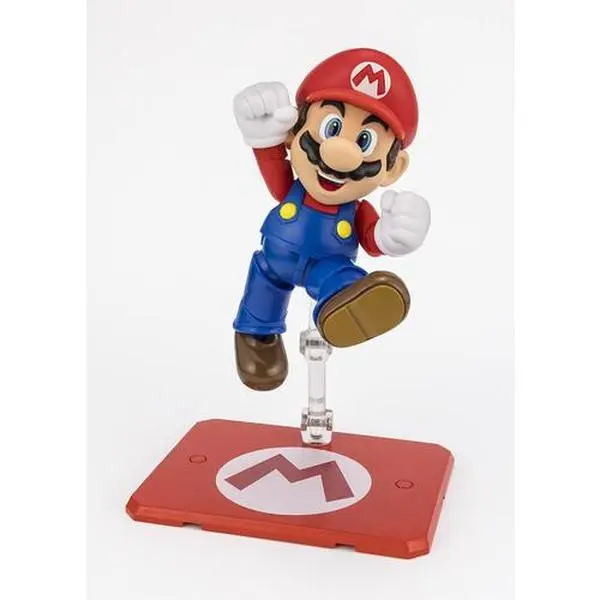 Tamashii Nations - S.H.Figuarts Super Mario Action Figurine [COLLECTIBLES], Coins Included, Base Mounting Parts, Approx. 3.94", for Action Collectors, Ages 15+