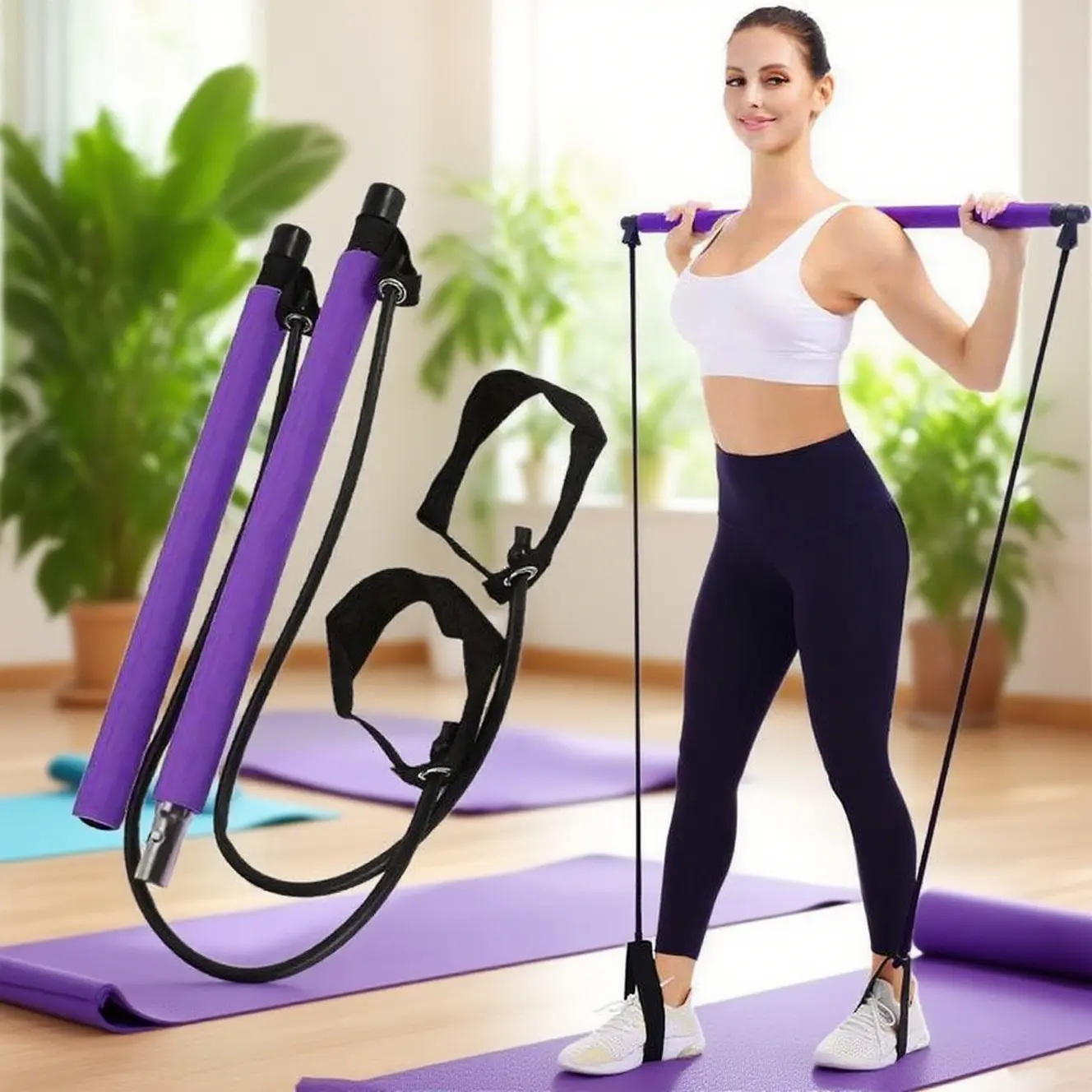 Pilates Resistance Bands, Full-Body Elastic Resistance Ropes, Home Gym Pilates Equipment, Father's Day Gifts, Valentine's Day Gifts, Home Training Equipment, At Home Gym Equipment, Yoga Equipment, Workout Bands, Fitness Bands