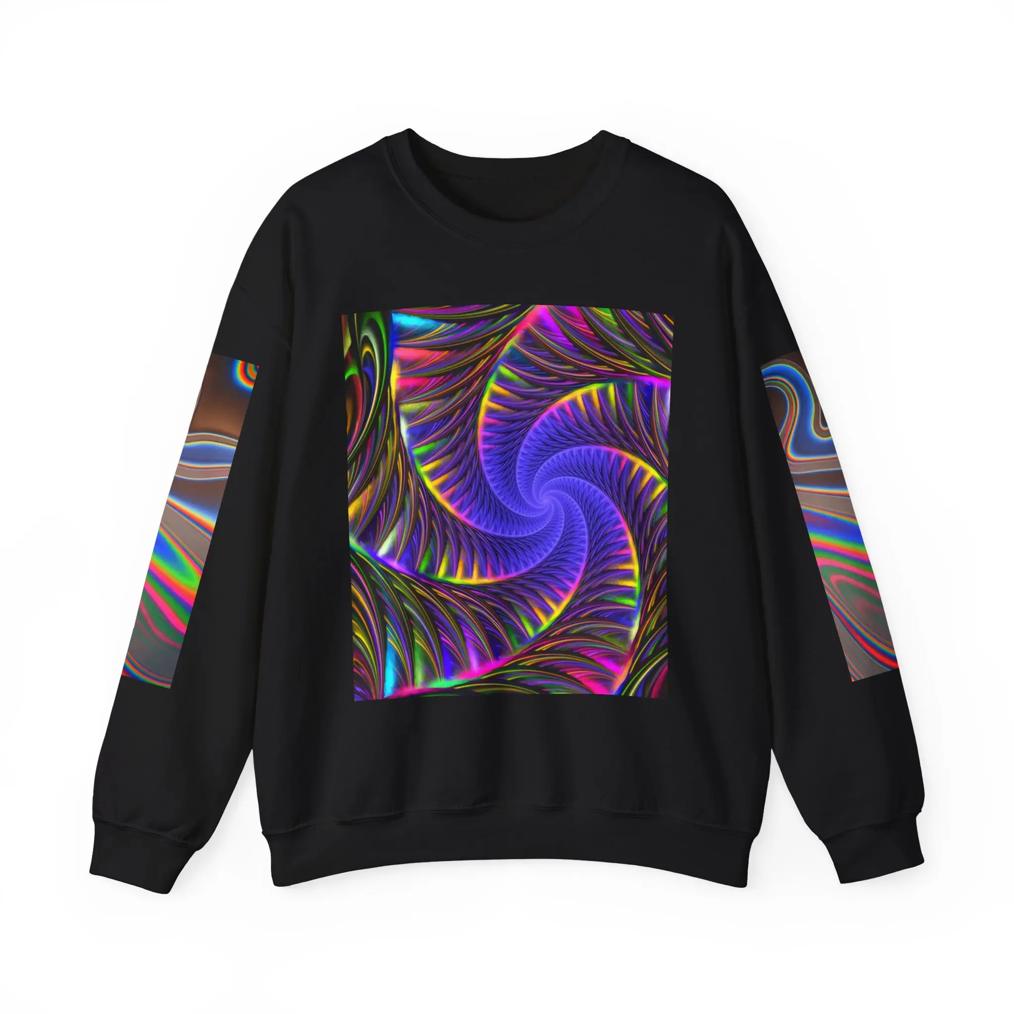 Trippy Circle of Love Sweatshirt, Psychedelic Crewneck Jumper, Abstract Heart Design, Hippie Pullover, Colorful Sweater, Rave Clothing Hoodie Embroidery Menswear Fabric Cotton Casual Classic Decoration Polyester Stylish otg clothes